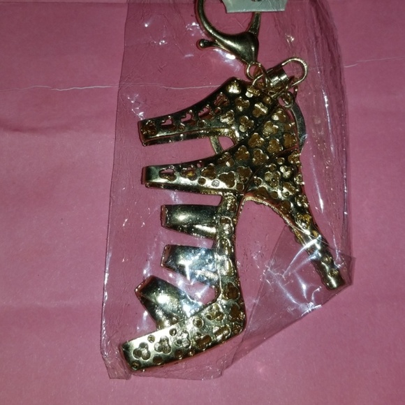 NWT JEWELED STILETTO BOOT & HANBAG KEYCHAIN SET - Picture 3 of 5
